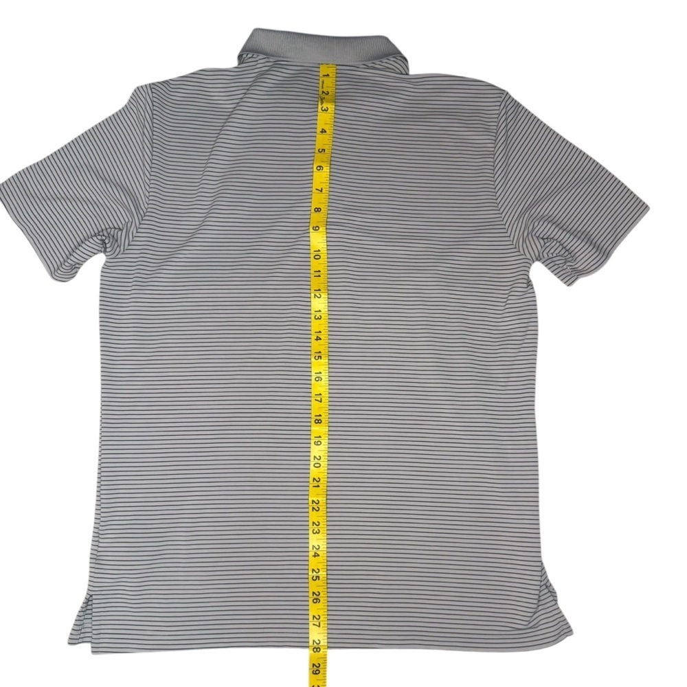Adidas Loch Lloyd Golf Polo Gray Striped Country Club Men’s Large Kansas City - Picture 9 of 10